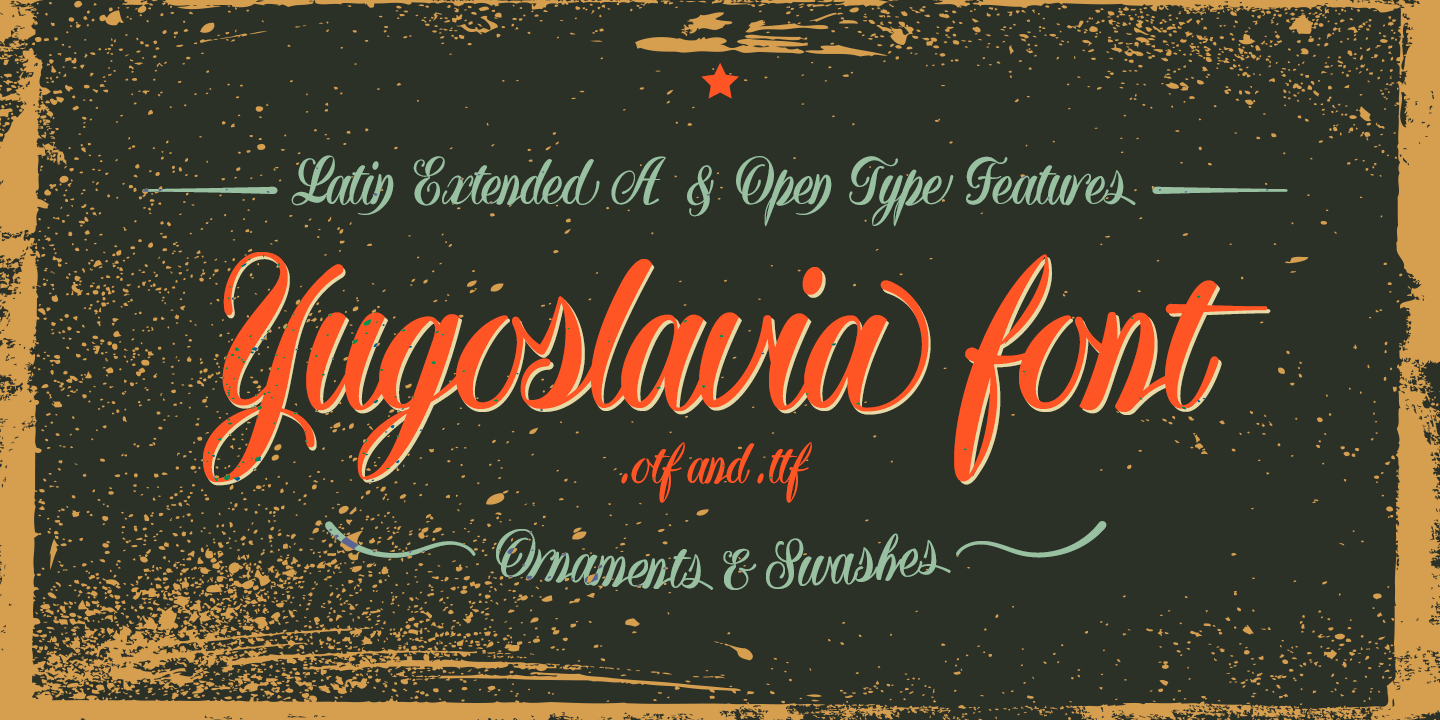 Пример шрифта Yugoslavia Regular